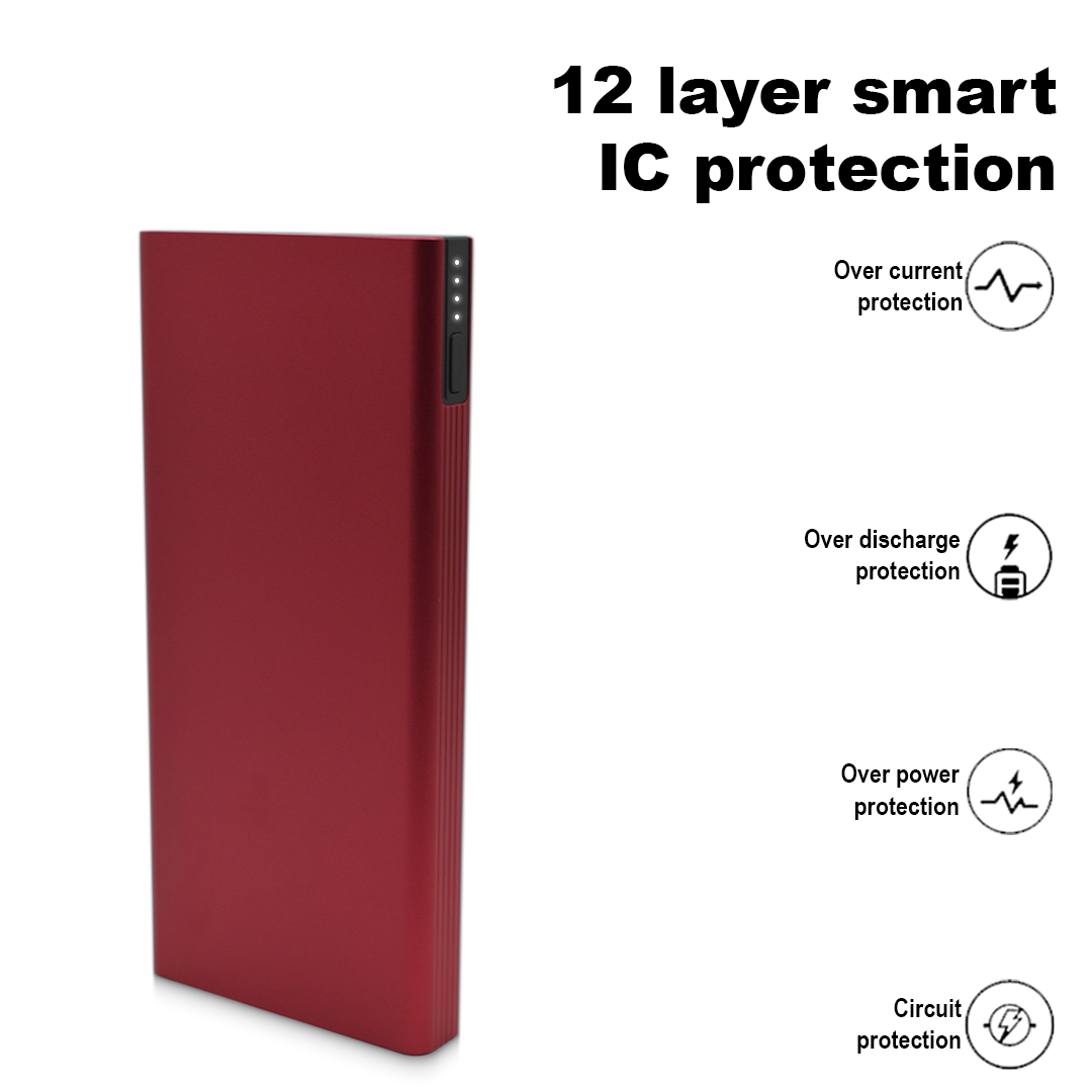 Slim Metal Power Bank 10000mAh – Fast Charging Lithium Polymer Battery