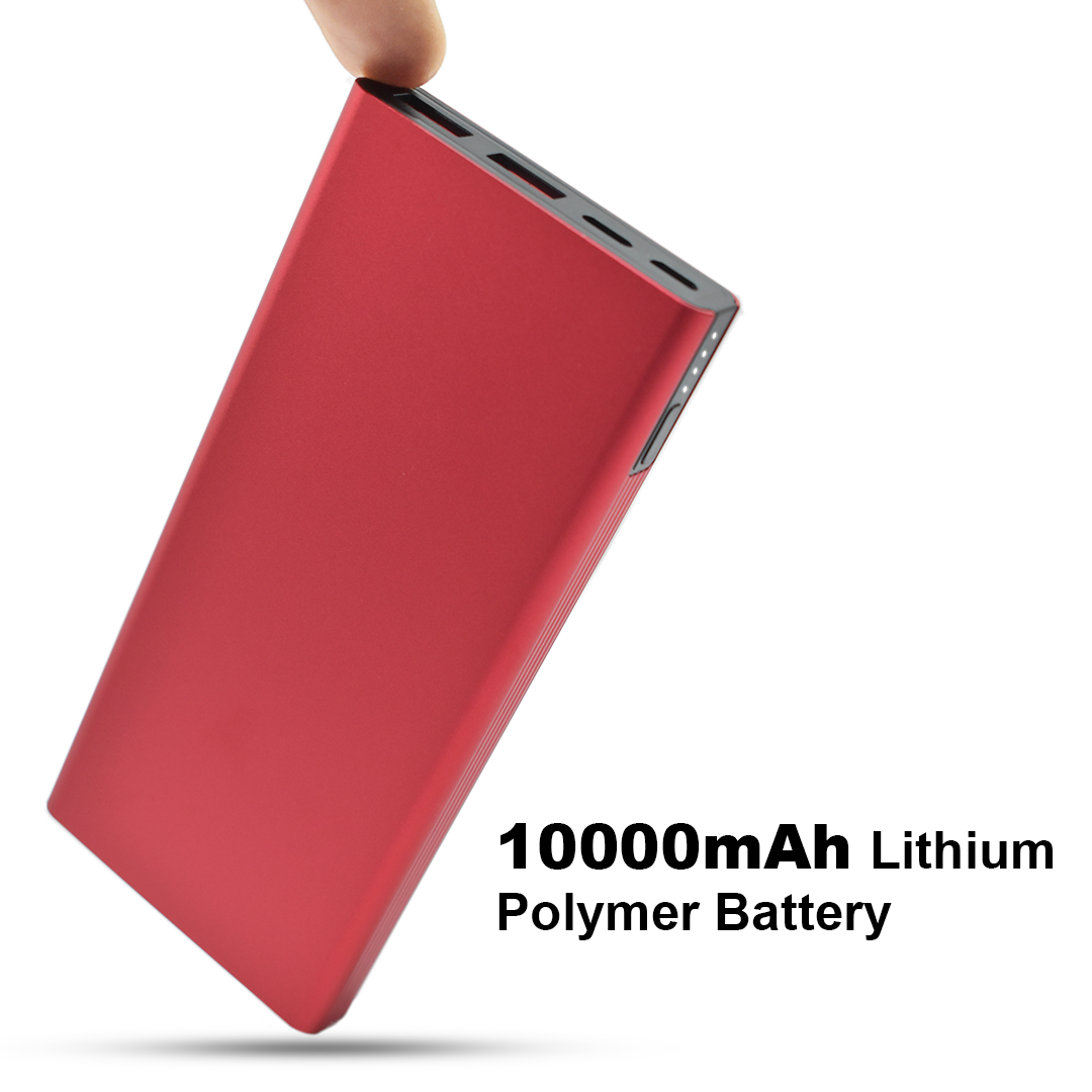 Slim Metal Power Bank 10000mAh – Fast Charging Lithium Polymer Battery