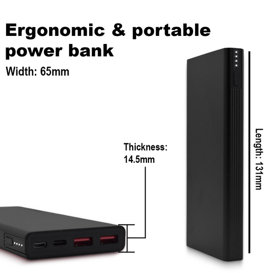 Slim Metal Power Bank 10000mAh – Fast Charging Lithium Polymer Battery