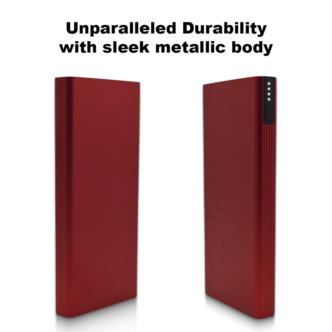 Slim Metal Power Bank 10000mAh – Fast Charging Lithium Polymer Battery