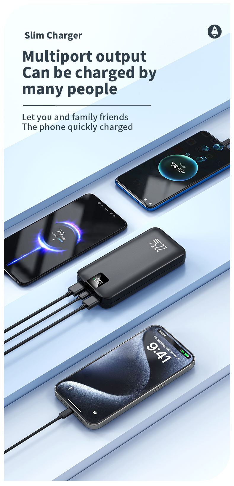 20000mAh Power Bank – 22.5W Super Fast Charging Mini Portable Charger with Large Screen Digital Display