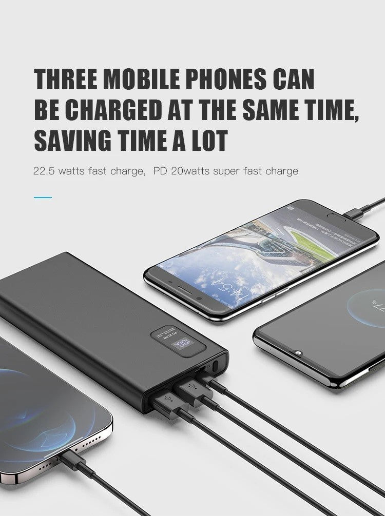 10000mAh Fast Charging Power Bank – 22.5W Quick Charge, PD 18W, Slim Digital Display Portable Charger