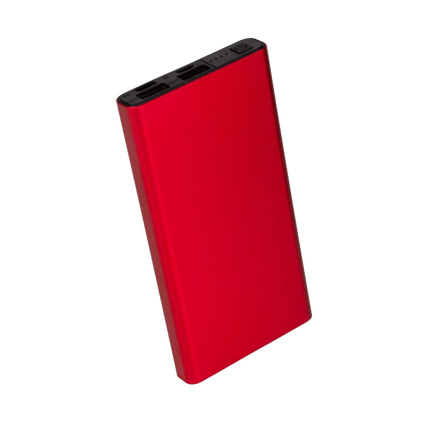 10000mAh Slim Power Bank – Ultra Thin Portable Charger with Dual USB & LED Indicators (Red)