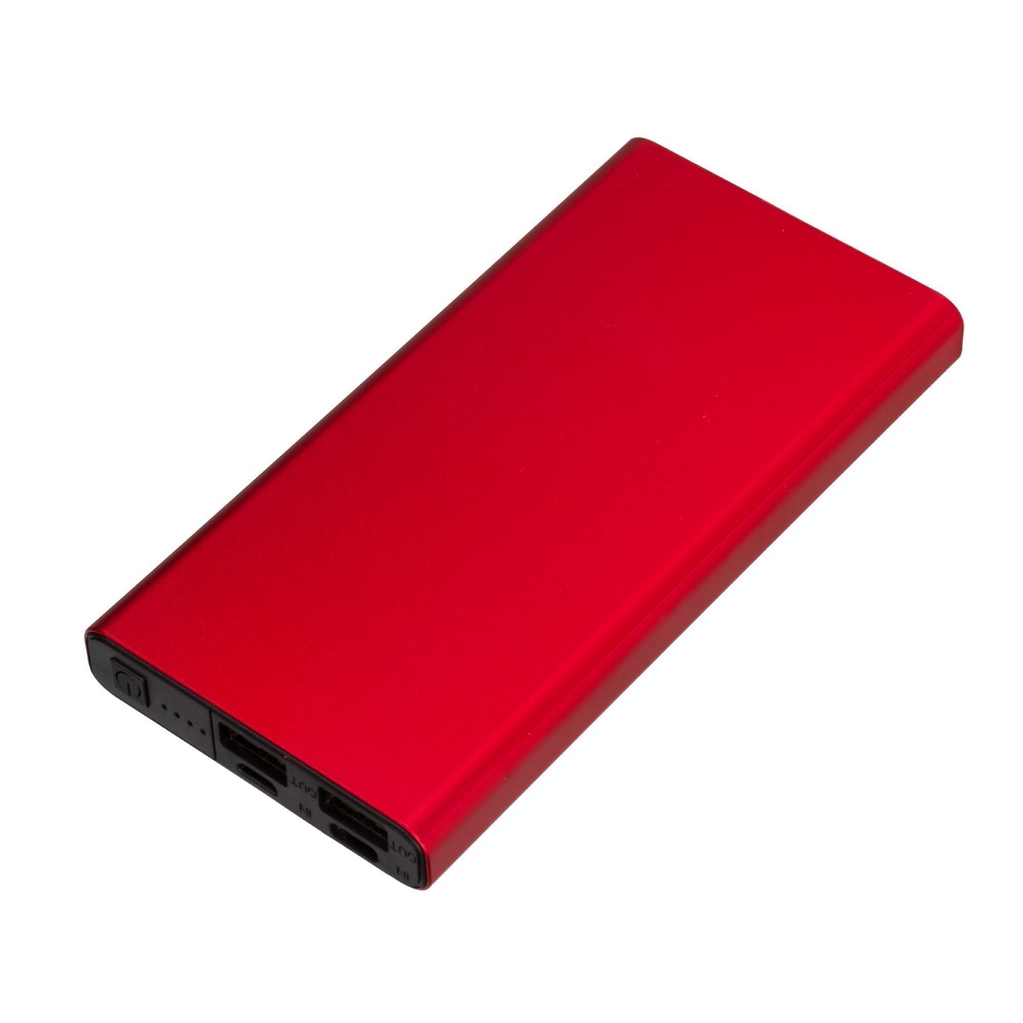 10000mAh Slim Power Bank – Ultra Thin Portable Charger with Dual USB & LED Indicators (Red)