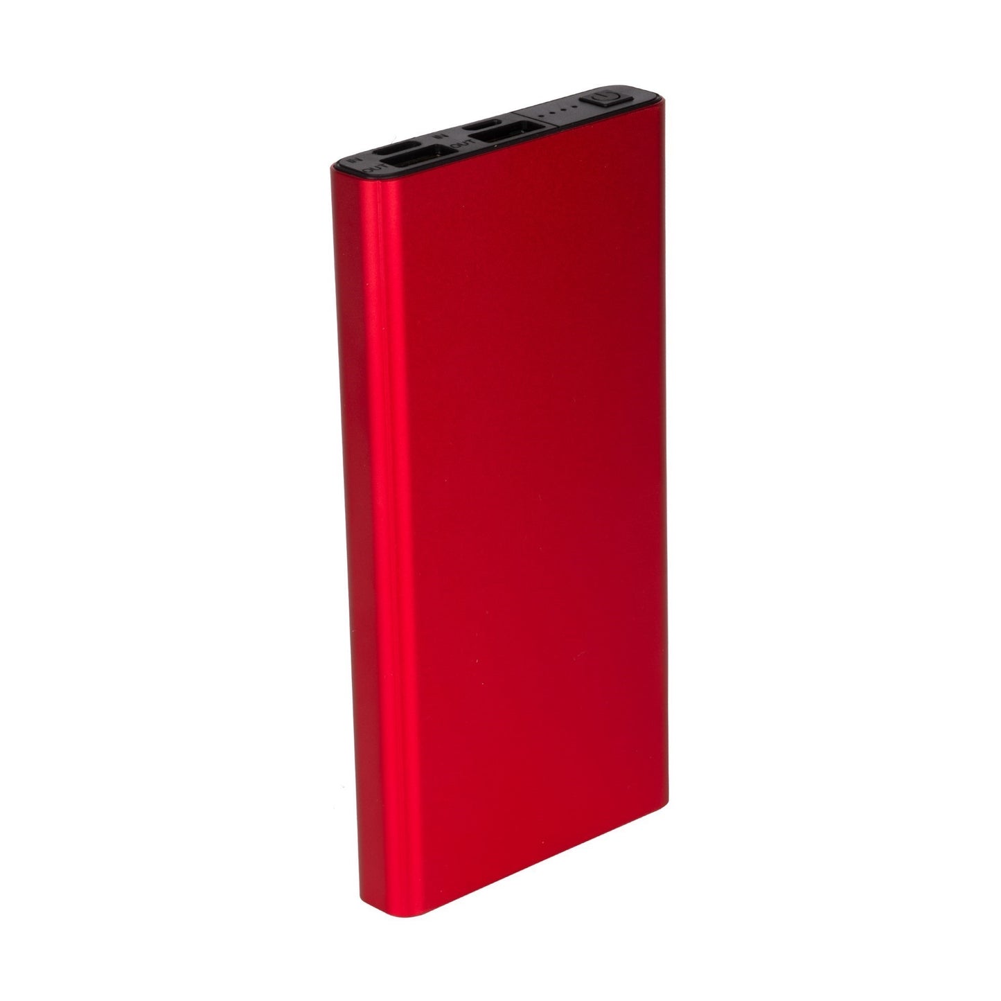 10000mAh Slim Power Bank – Ultra Thin Portable Charger with Dual USB & LED Indicators (Red)
