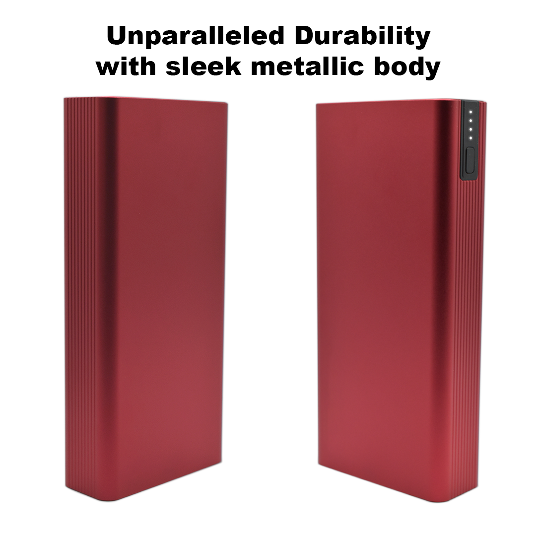 20000mAh Metal Power Bank – Fast Charging Dual USB & Type-C | Lithium Polymer Battery