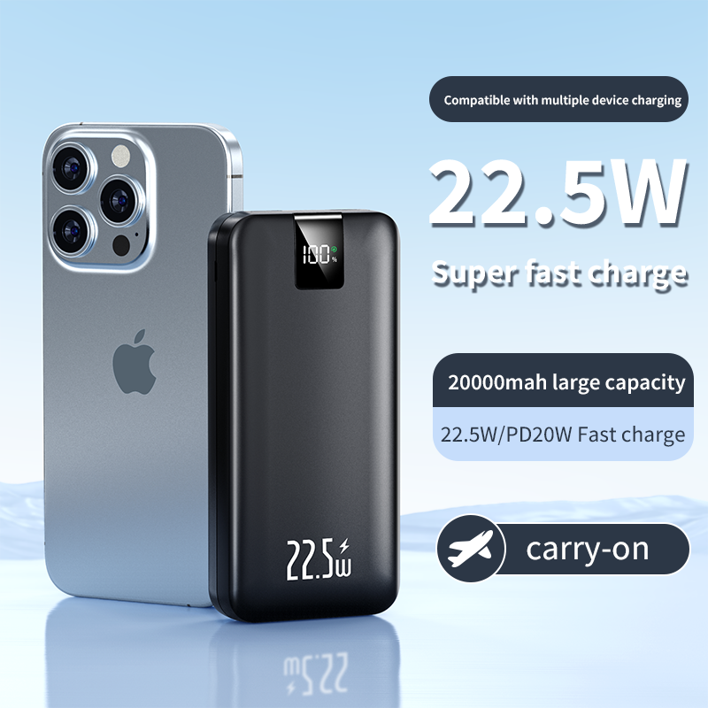 20000mAh Power Bank – 22.5W Super Fast Charging Mini Portable Charger with Large Screen Digital Display